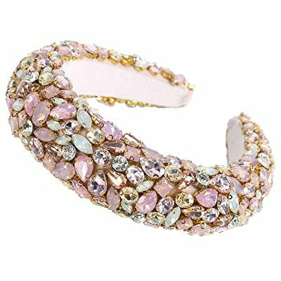NWOT Rose Gold Headband Pink Sparkly Jeweled Padded Spring Wedding Amazon.com : Coridy Pink Rhinestones Headbands for Women  main image 4