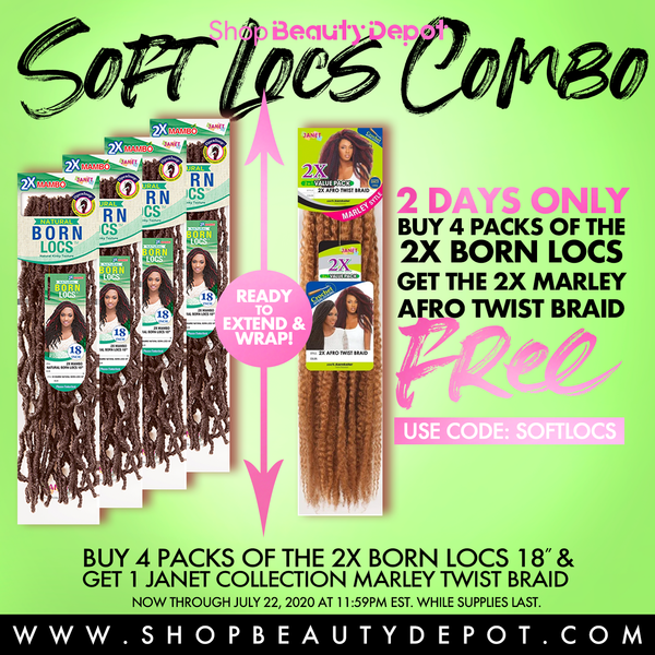 Janet Collection Crochet Braids: 2X Mambo Natural Born Locs 18