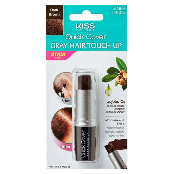 Kiss Quick Cover Graue Haare Abdecken – Dunkelbraun, Stift-Applikator, Wasserabweisend