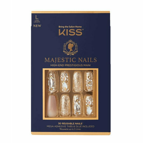 Kiss Nail Care KMA01 - My Crown KISS: Majestic Nails Luxury Press Ons