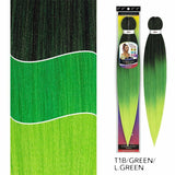 Vivica Fox Braiding Hair #T1B/GREEN/L.GREEN Spetra: Rainbow EZ Braid 30"  (Pre-Stretched)