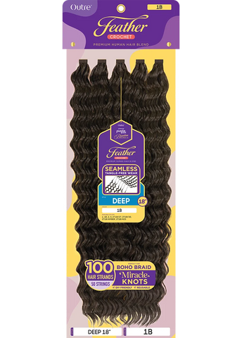 Outre: Purple Pack Brazilian Feather Crochet Deep 18"