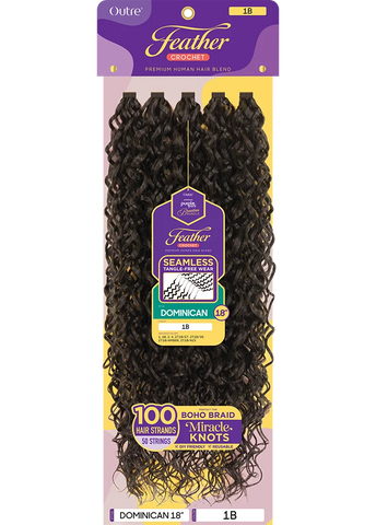 Outre: Purple Pack Brazilian Feather Crochet Dominican 18"