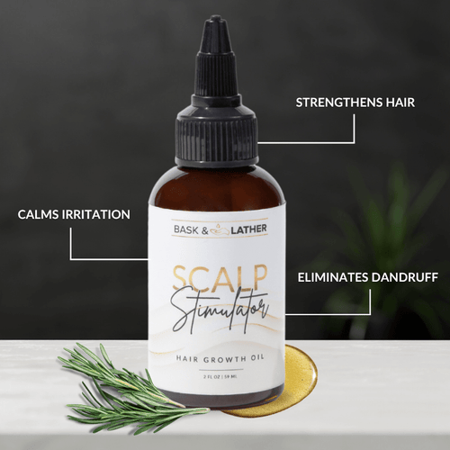 BASK&LATHER Hair Oil 2oz Bask and Lather: Scalp Stimulator Growth Oil