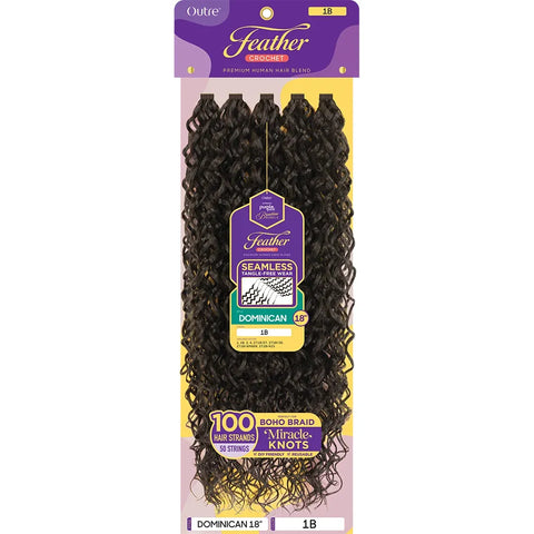 Outre Feather Crochet Outre: Purple Pack Brazilian Feather Crochet Dominican 18"