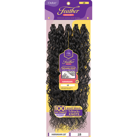 Outre Feather Crochet Outre: Purple Pack Brazilian Feather Crochet Hawaiian 18"