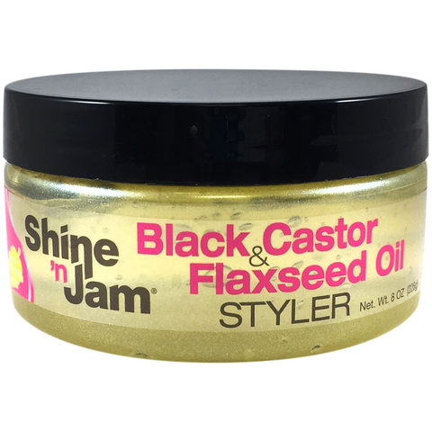 Ampro Styling Product Ampro: Shine 'n Jam Black Castor & Flaxseed Styler