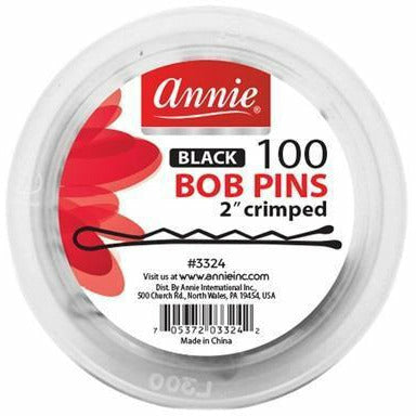 Annie Hair Accessories ANNIE: 100 Ball Tipped Bob Pins Crimped 2"  #3324