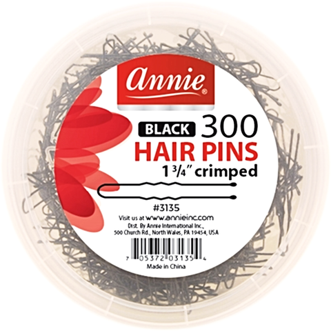 Annie Hair Accessories ANNIE: 300 Ball Tipped Hair Pins Crimped 1 3/4"  #3135