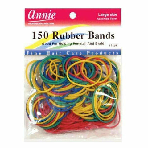 Annie: 150 Large 1" Assorted Color Rubber Bands #3150