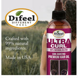 Difeel Hair Care Difeel: 99% Natural Ultra Curl Premium Hair Oil-Curl Boosting Hair Oil 8oz