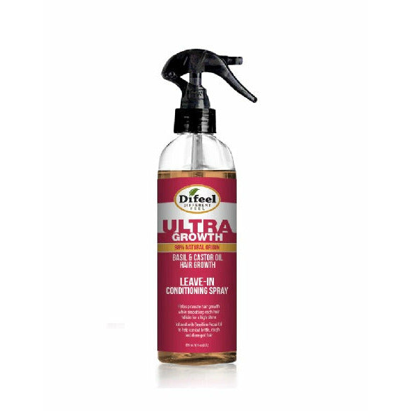 Difeel Hair Care Difeel: Ultra Growth Basil & Castor Hari Oil Leave In Conditioning Spray 6oz