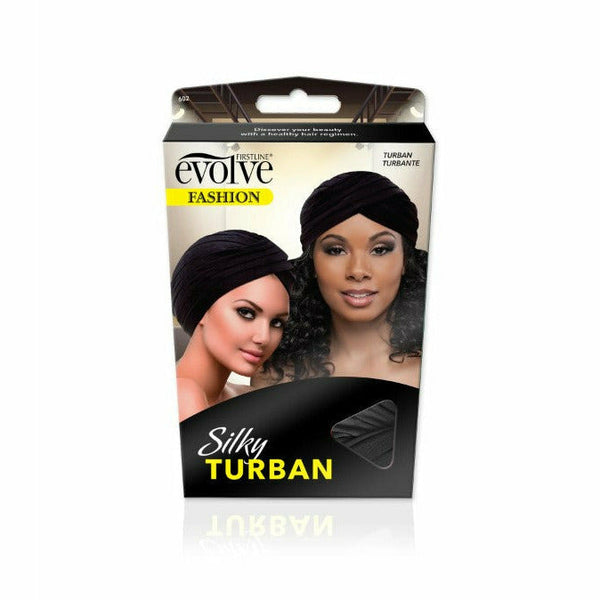 Firstline Hair Accessories Black Evolve: Silky Fashion Turban