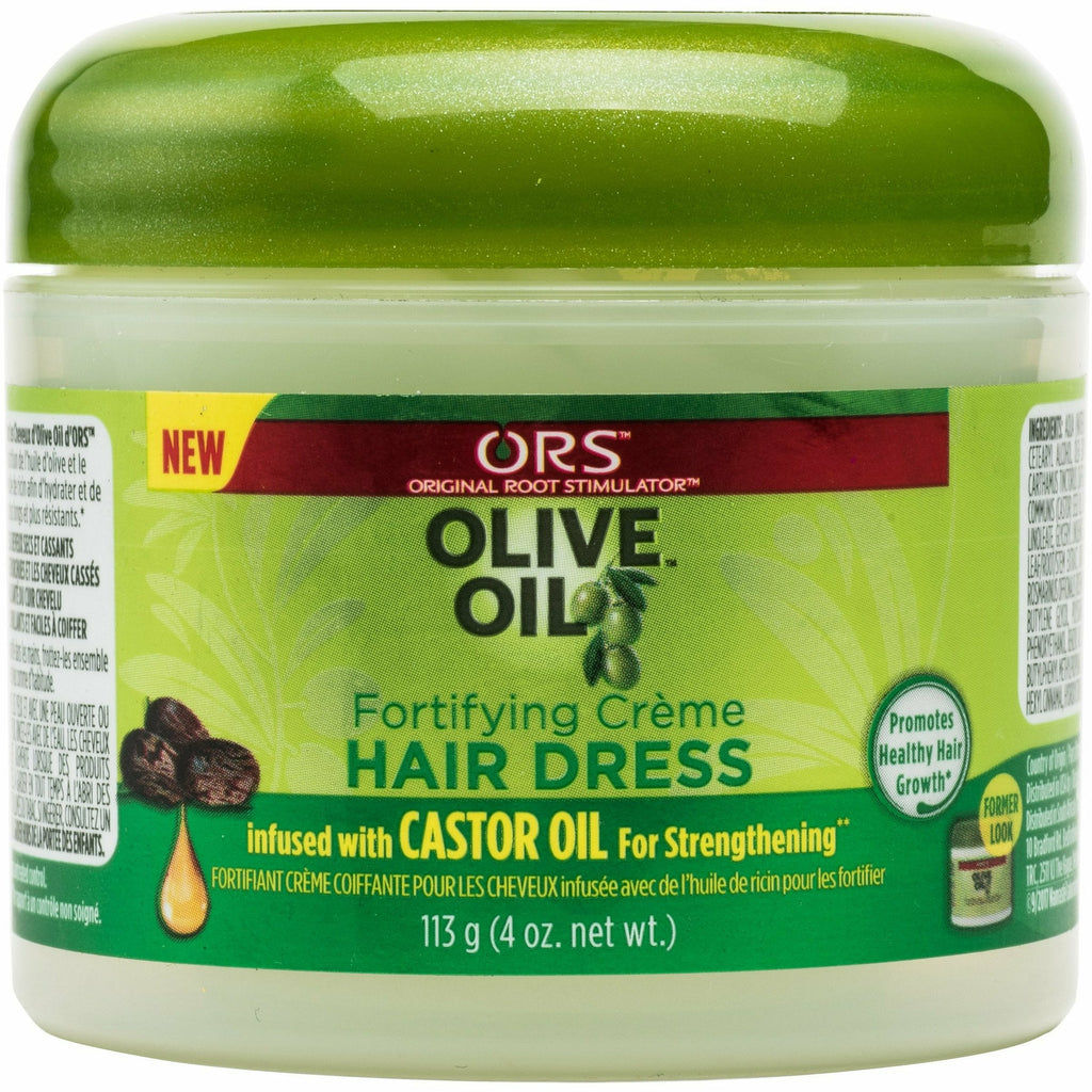 what is hair dress cream ORS Olive Oil Non-Drying Hair Dress Creme Fortified with Essential Fatty Acids, Vitamin E & Castor Oil (8.0 oz)