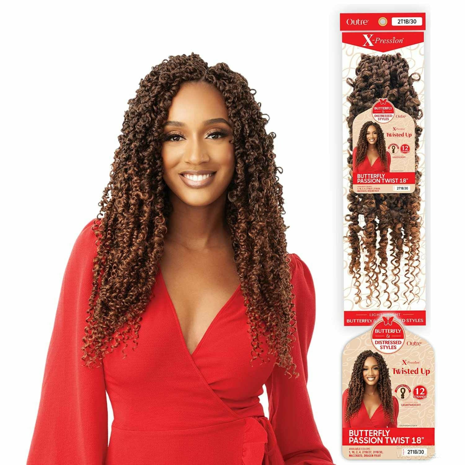 Outre Hair Style Outre: Xpression Twisted Up Butterfly Passion Twist 18" Crochet Braids