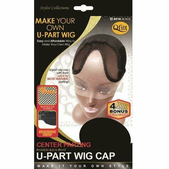 QFITT: Center Parting Invisible Lace Front U-Part Wig Cap #5015