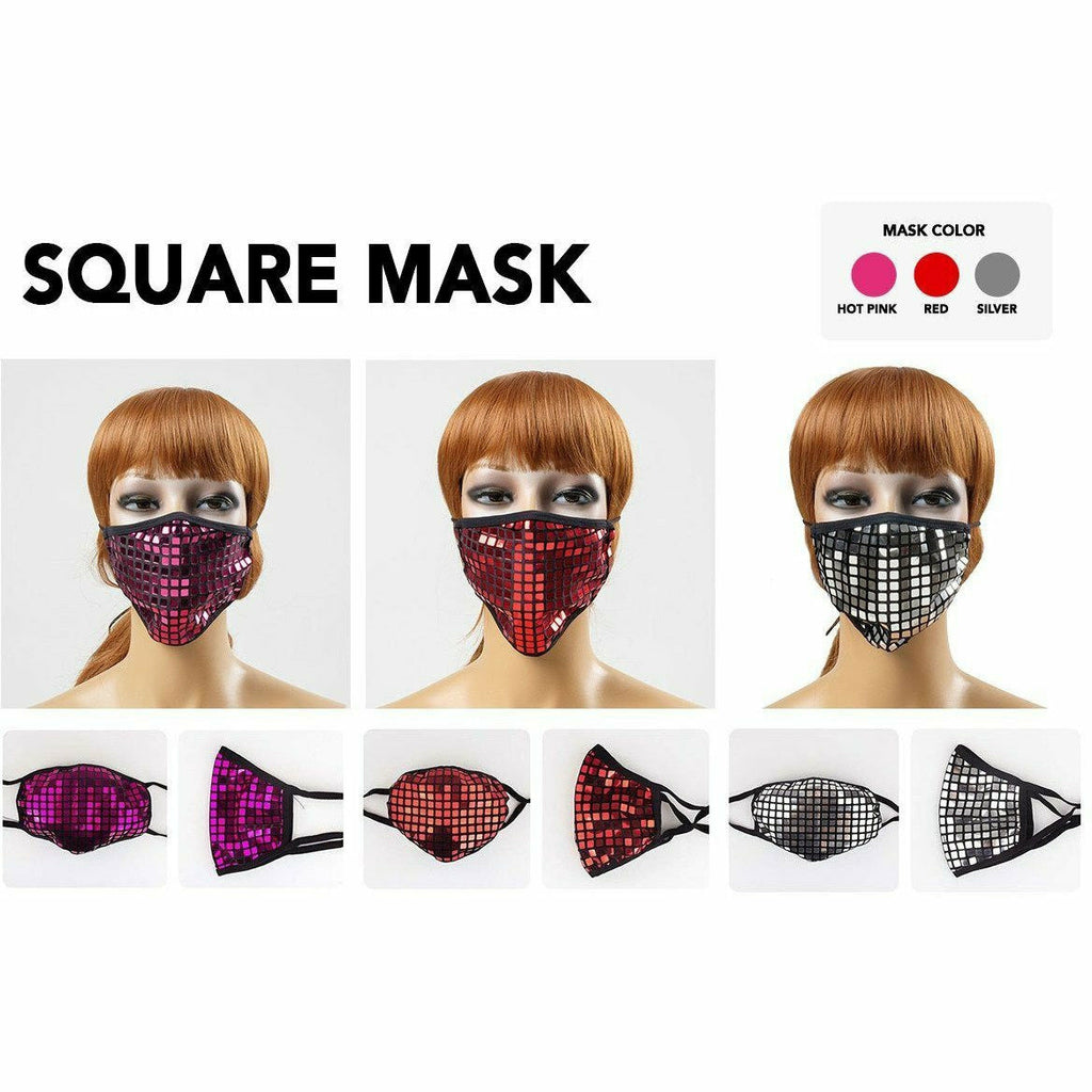 Square Sparkle Rhinestone Reusable Face Masks – Beauty Depot O-Store