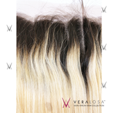 Vera Losa™ Virgin Human Hair 14" / #1B/613 Vera Losa™ Pre-Bleached 13x4 Lace Frontal- Straight