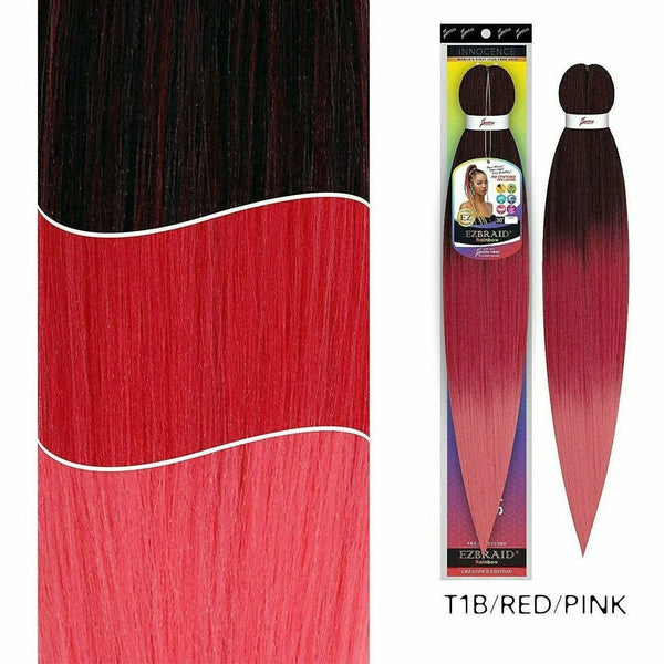 Vivica Fox Braiding Hair #T1B/RED/PINK Spetra: Rainbow EZ Braid 30"  (Pre-Stretched)