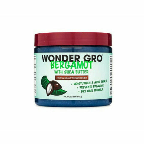 Wonder Gro Hair Care WonGro: Bergamot with Shea Butter Hair Grease Styling Conditioner 12oz